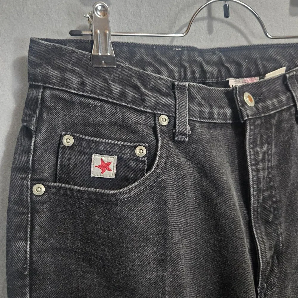 VTG ROCKIES Baggie Relaxed High Rise Jeans Womens Size 10 Tapered Black Baseball